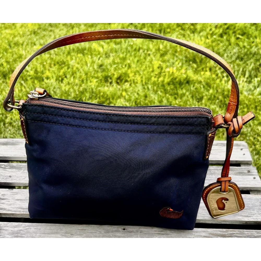Vintage Dooney & Bourke Nylon‎ Pouchette Shoulder Bag Navy